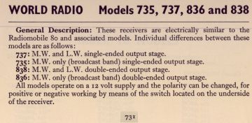 World Radio 838 ;See Radiomobile 80 series schematic circuit diagram
